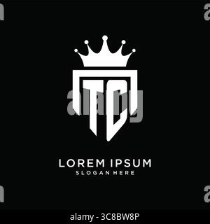 Letter TC logo monogram emblem style with crown shape design template vector graphic vector graphic Stock Vector