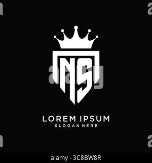 Letter NS logo monogram emblem style with crown shape design template vector graphic vector graphic Stock Vector
