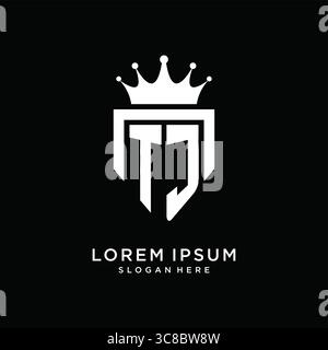 Letter TJ logo monogram emblem style with crown shape design template vector graphic vector graphic Stock Vector
