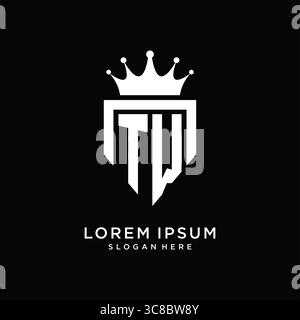 Letter TW logo monogram emblem style with crown shape design template vector graphic vector graphic Stock Vector