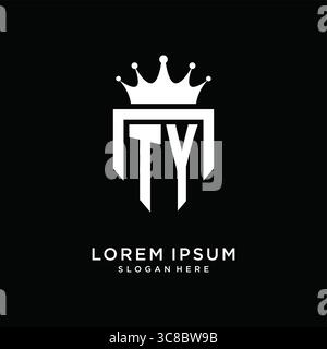 Letter TY logo monogram emblem style with crown shape design template vector graphic vector graphic Stock Vector