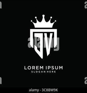 Letter JV logo monogram emblem style with crown shape design template vector graphic vector graphic Stock Vector