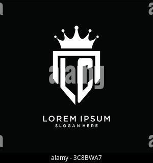 Letter LC logo monogram emblem style with crown shape design template vector graphic vector graphic Stock Vector