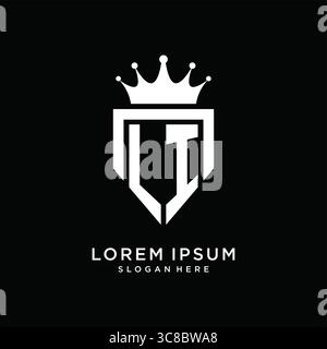 Letter LI logo monogram emblem style with crown shape design template vector graphic vector graphic Stock Vector