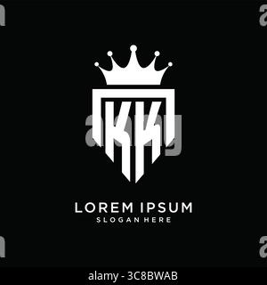 Letter KK logo monogram emblem style with crown shape design template vector graphic vector graphic Stock Vector