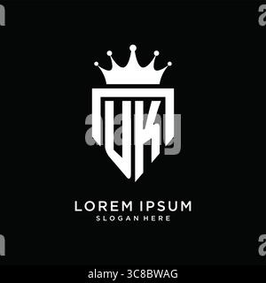 Letter UK logo monogram emblem style with crown shape design template vector graphic vector graphic Stock Vector