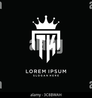 Letter TK logo monogram emblem style with crown shape design template vector graphic vector graphic Stock Vector