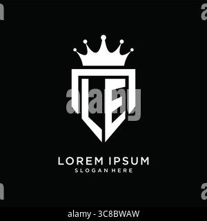 Letter LE logo monogram emblem style with crown shape design template vector graphic vector graphic Stock Vector