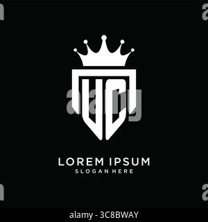 Letter UC logo monogram emblem style with crown shape design template vector graphic vector graphic Stock Vector