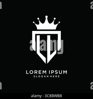 Letter LL logo monogram emblem style with crown shape design template vector graphic vector graphic Stock Vector