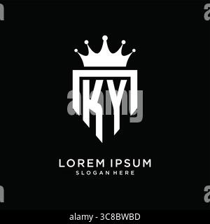 Letter KY logo monogram emblem style with crown shape design template vector graphic vector graphic Stock Vector