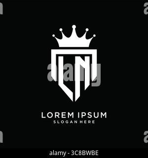 Letter LN logo monogram emblem style with crown shape design template vector graphic vector graphic Stock Vector