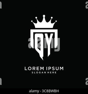 Letter QY logo monogram emblem style with crown shape design template vector graphic vector graphic Stock Vector