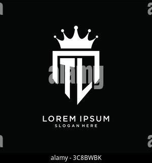Letter TL logo monogram emblem style with crown shape design template vector graphic vector graphic Stock Vector