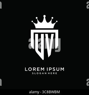 Letter UV logo monogram emblem style with crown shape design template vector graphic vector graphic Stock Vector