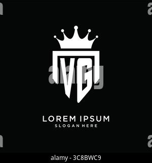 Letter VG logo monogram emblem style with crown shape design template vector graphic vector graphic Stock Vector