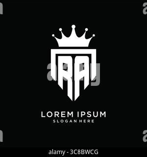 Letter RA logo monogram emblem style with crown shape design template vector graphic vector graphic Stock Vector