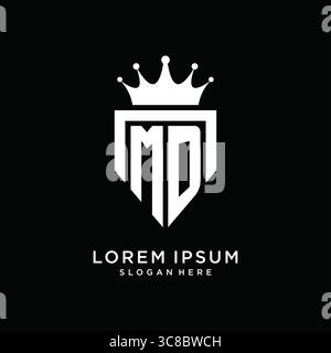 Letter MD logo monogram emblem style with crown shape design template vector graphic vector graphic Stock Vector