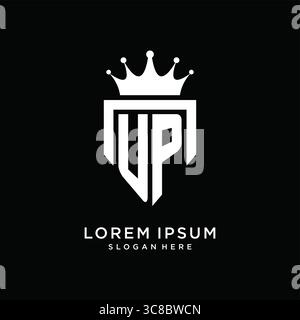 Letter UP logo monogram emblem style with crown shape design template vector graphic vector graphic Stock Vector