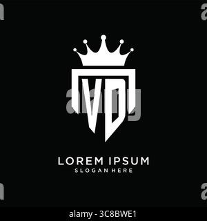 Letter VD logo monogram emblem style with crown shape design template vector graphic vector graphic Stock Vector