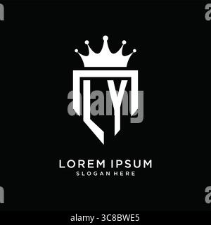 Letter LY logo monogram emblem style with crown shape design template vector graphic vector graphic Stock Vector