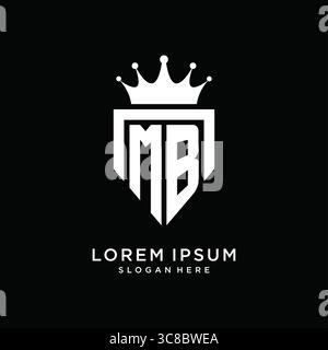 Letter MB logo monogram emblem style with crown shape design template vector graphic vector graphic Stock Vector