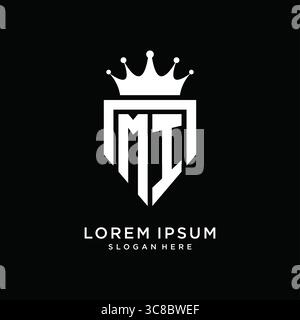 Letter MI logo monogram emblem style with crown shape design template vector graphic vector graphic Stock Vector