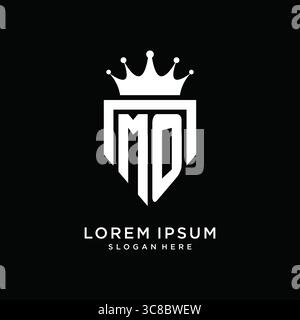 Letter MO logo monogram emblem style with crown shape design template vector graphic vector graphic Stock Vector
