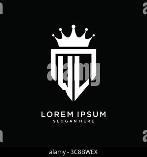 Letter WL logo monogram emblem style with crown shape design template vector graphic vector graphic Stock Vector