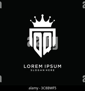 Letter OQ logo monogram emblem style with crown shape design template vector graphic vector graphic Stock Vector