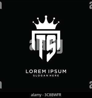 Letter TS logo monogram emblem style with crown shape design template vector graphic vector graphic Stock Vector