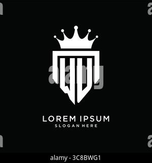 Letter WU logo monogram emblem style with crown shape design template vector graphic vector graphic Stock Vector