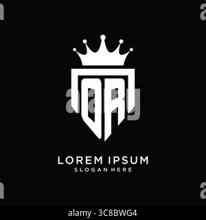 Letter OR logo monogram emblem style with crown shape design template vector graphic vector graphic Stock Vector