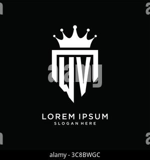 Letter WV logo monogram emblem style with crown shape design template vector graphic vector graphic Stock Vector