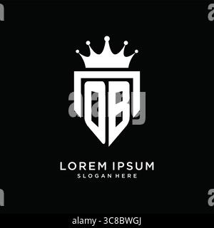Letter OB logo monogram emblem style with crown shape design template vector graphic vector graphic Stock Vector