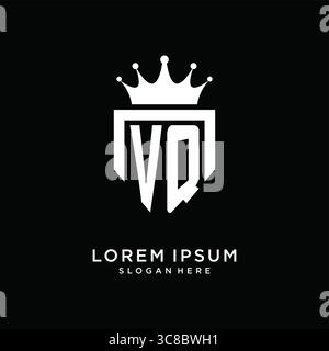 Letter VQ logo monogram emblem style with crown shape design template vector graphic vector graphic Stock Vector