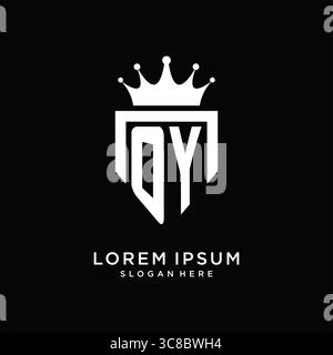 Letter OY logo monogram emblem style with crown shape design template vector graphic vector graphic Stock Vector