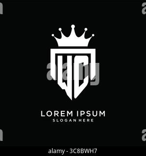 Letter WC logo monogram emblem style with crown shape design template vector graphic vector graphic Stock Vector