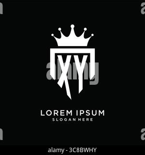 Letter XY logo monogram emblem style with crown shape design template vector graphic vector graphic Stock Vector