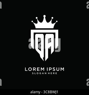 Letter QA logo monogram emblem style with crown shape design template vector graphic vector graphic Stock Vector