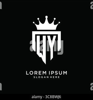 Letter WY logo monogram emblem style with crown shape design template vector graphic vector graphic Stock Vector