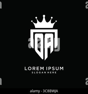 Letter OA logo monogram emblem style with crown shape design template vector graphic vector graphic Stock Vector