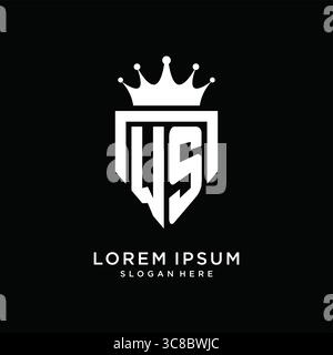 Letter WS logo monogram emblem style with crown shape design template vector graphic vector graphic Stock Vector
