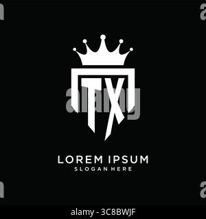 Letter TX logo monogram emblem style with crown shape design template vector graphic vector graphic Stock Vector