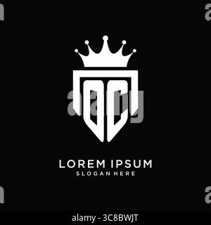 Letter OC logo monogram emblem style with crown shape design template vector graphic vector graphic Stock Vector