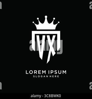 Letter VX logo monogram emblem style with crown shape design template vector graphic vector graphic Stock Vector