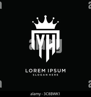 Letter YH logo monogram emblem style with crown shape design template vector graphic vector graphic Stock Vector