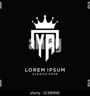 Letter YR logo monogram emblem style with crown shape design template vector graphic vector graphic Stock Vector