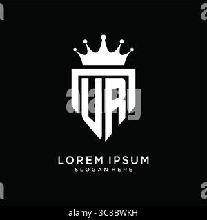 Letter UR logo monogram emblem style with crown shape design template vector graphic vector graphic Stock Vector