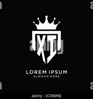 Letter XI logo monogram emblem style with crown shape design template vector graphic vector graphic Stock Vector